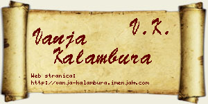 Vanja Kalambura vizit kartica